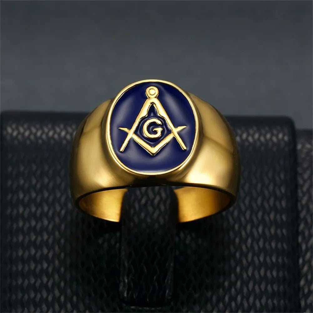 Punk Mason Masonic Symbol Ring Gold Color Stinless Steel Master Rings For Men Women Freemasonry Fashion Party Jewelry Gift 2025