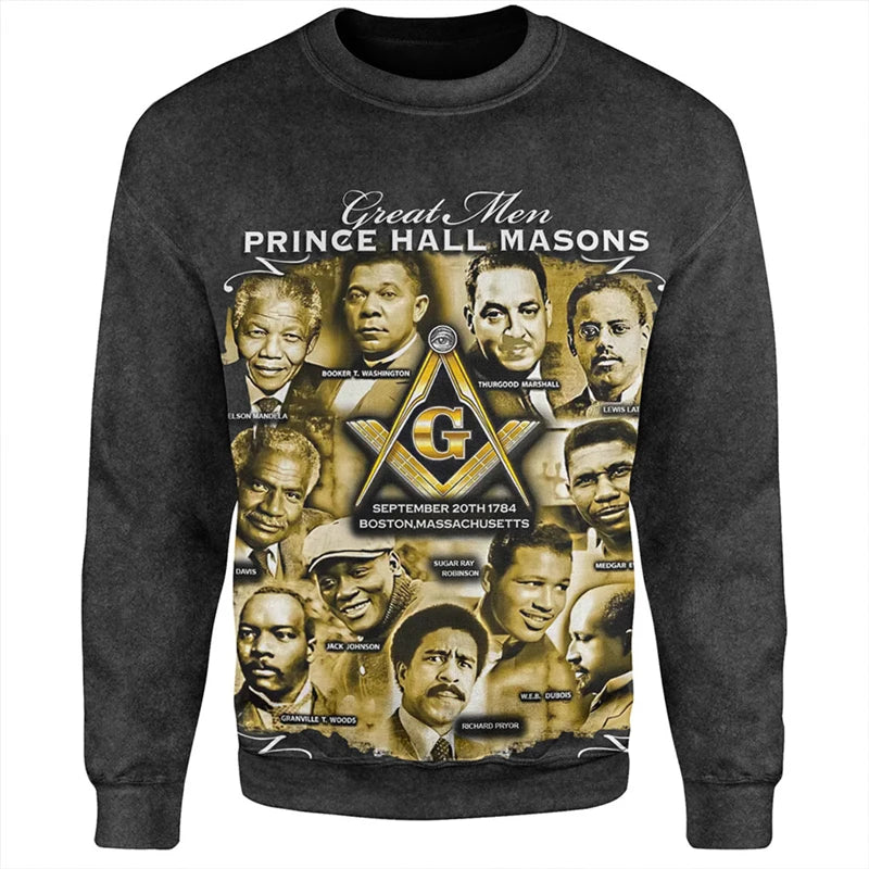 2024 Mason Freemasons Men's Sweatshirt Clothes 3D Print Freemason Sweaters Male Women Long Sleeve Tops Spring And Autumn Hoodie