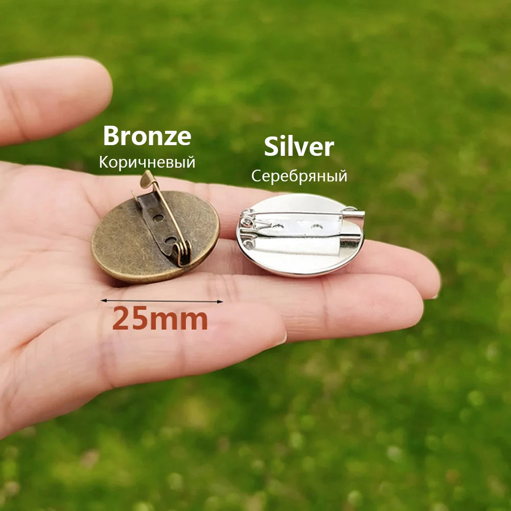 Masonic Pin Badge Glass Round Mason Freemason and Eye Photo Handmade Brooches for Men Women Accessories