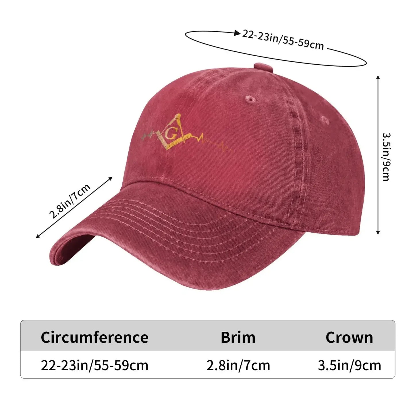 Freemason Symbol Square Compass G Lodge Masonic Gifts Baseball Cap Retro Adjustable Dad Hats for Men Women Navy Blue
