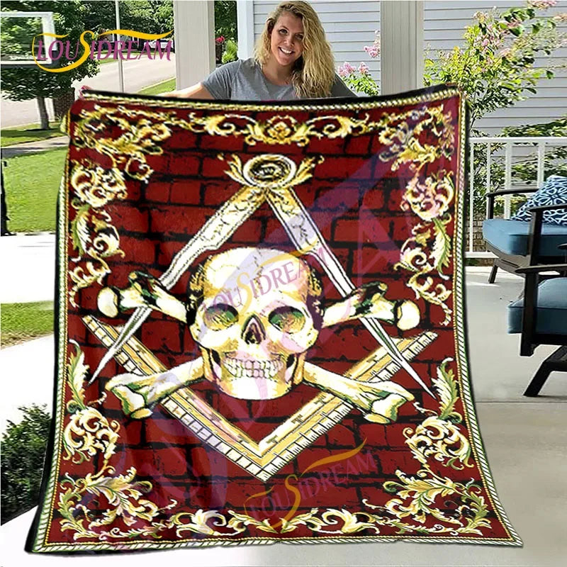 Creative Freemasonry Capital Community Blankets Masonic Lodge Soft Lightweight Thin Sheets Sofa Covers Hiking Warm Blankets.