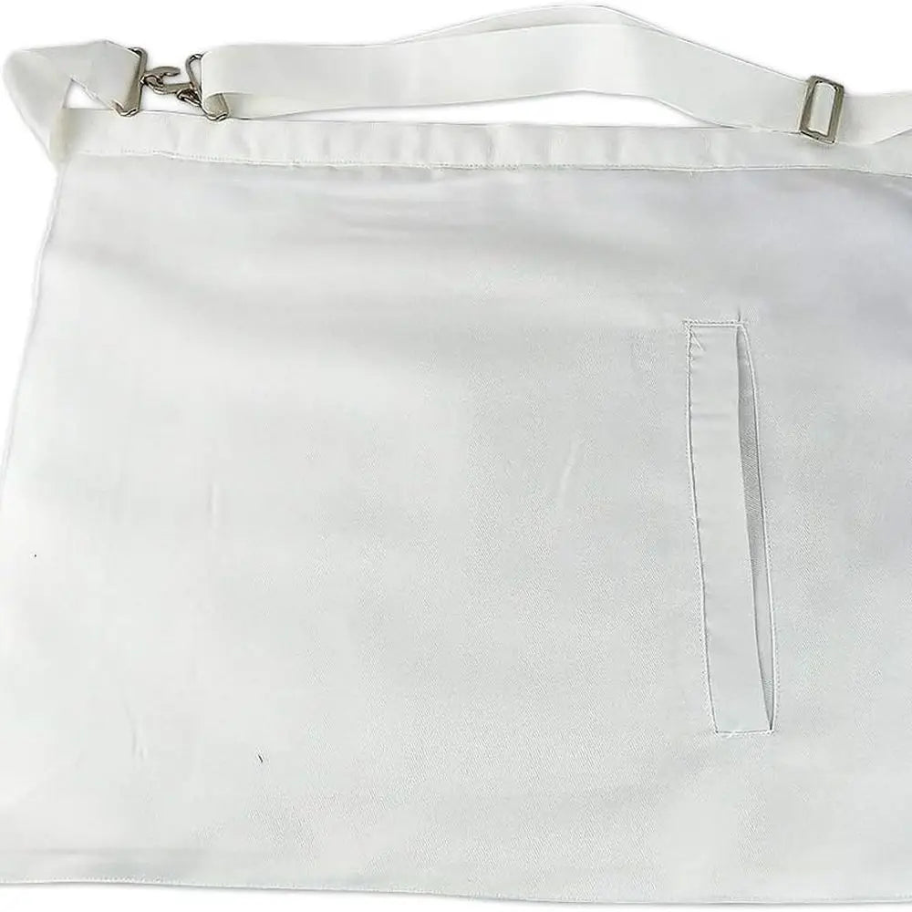 White Freemason's Apprentice Apron - Textile Gift for Masonic Initiates