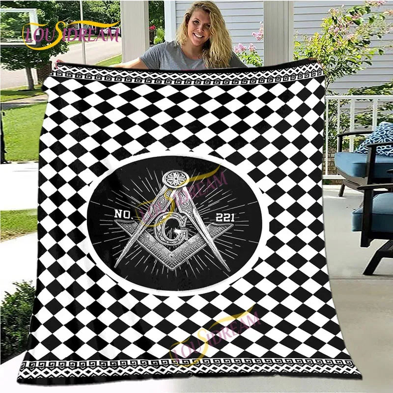 Creative Freemasonry Capital Community Blankets Masonic Lodge Soft Lightweight Thin Sheets Sofa Covers Hiking Warm Blankets.