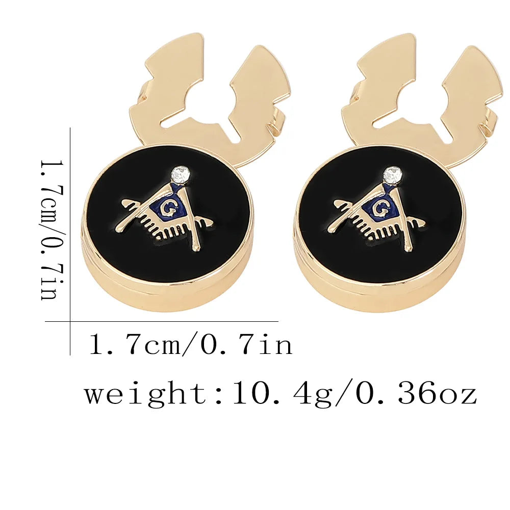 Masonic Cufflinks for Men  European Style Metal Cuff with Masonic Symbol Engraved Design Business Casual Fashion Accessories