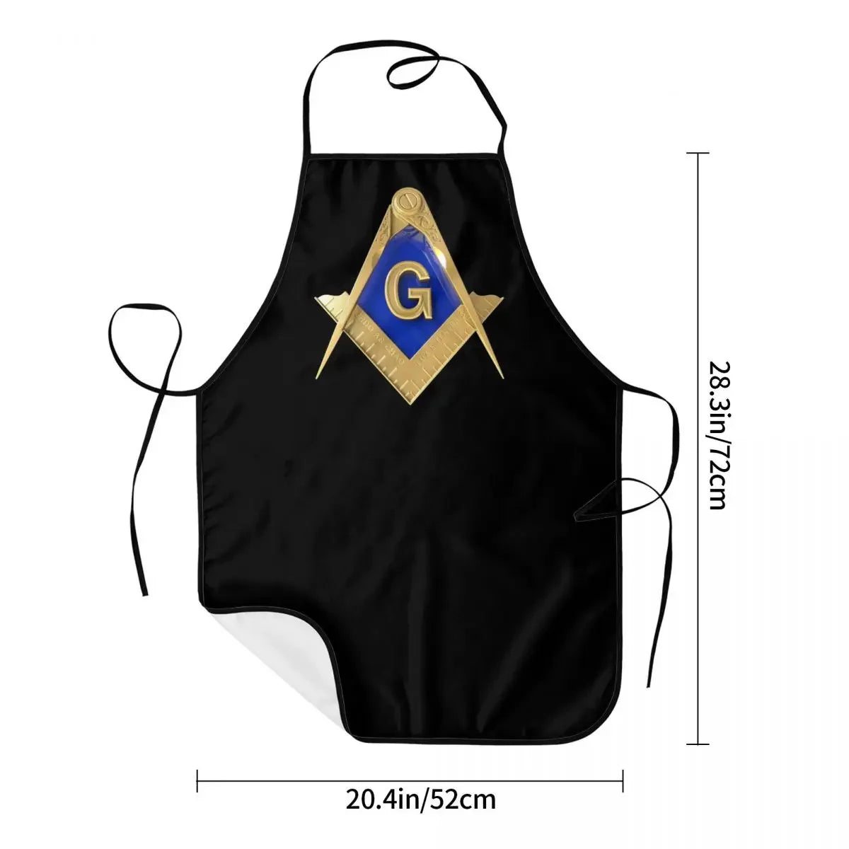 Gold Freemason Logo Apron Women Men Unisex Bib Masonic Freemasonry Cooking Kitchen Tablier Cuisine Chef Baking