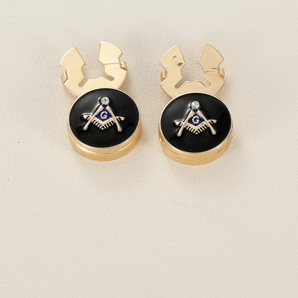 Masonic Cufflinks for Men  European Style Metal Cuff with Masonic Symbol Engraved Design Business Casual Fashion Accessories