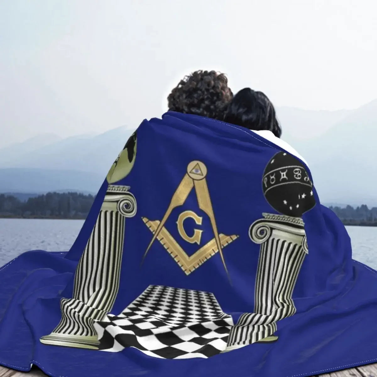 Boaz And Jachin Solomon's Temple Blanket Masonic Mason Freemason Fleece Awesome Warm Throw Blanket for Coverlet Spring Autumn