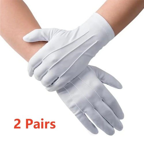 6Pairs White Gloves Pallbearer Funeral Masonic Parade Mittens Dress