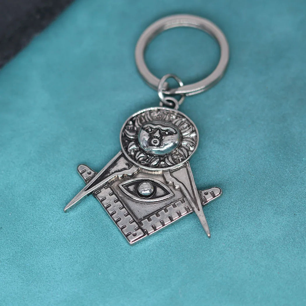 Masonic Sun Pendant Keychain For Men Women Slavic Keyring Knights Templar Solar System Symbol Key Chains Amulet Jewelry Gift