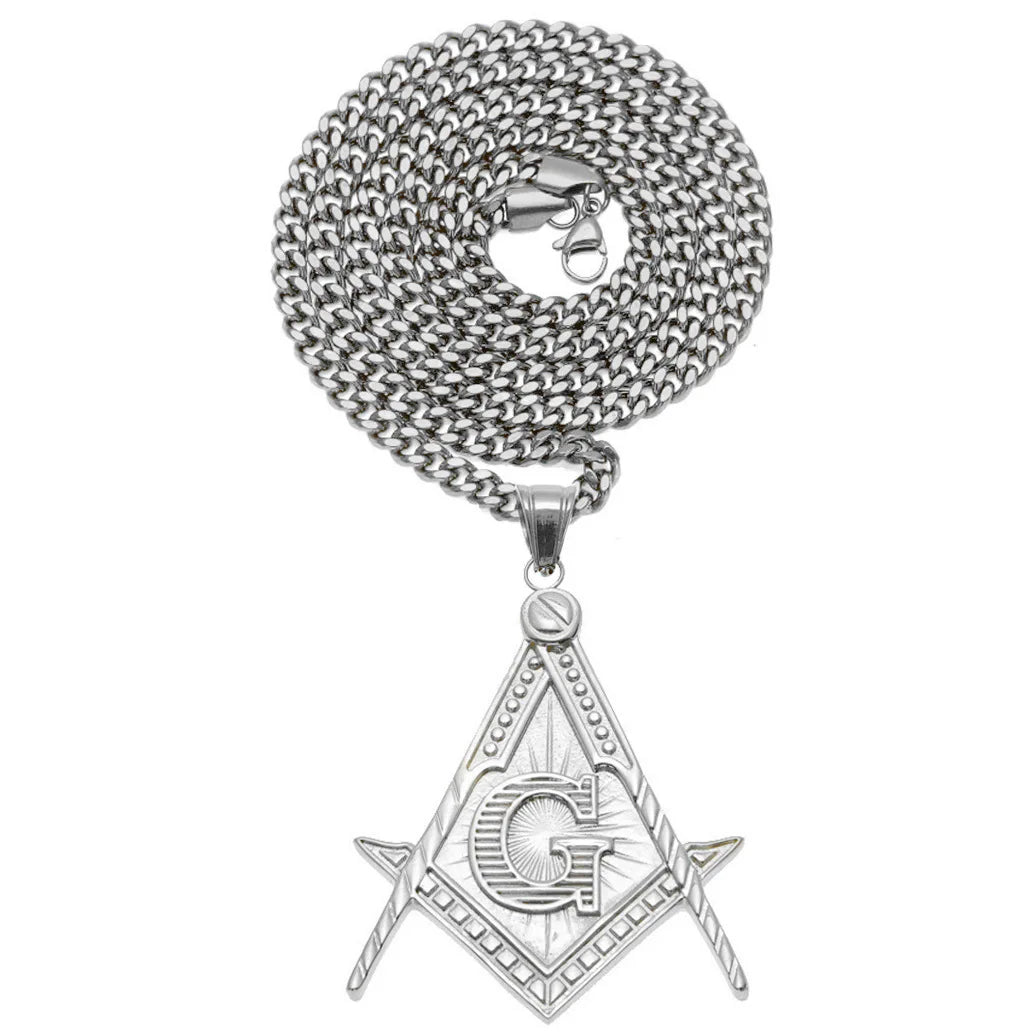 masonic necklace stainless steel for Men Mason Symbol Necklace Accepted Mason Pendant Stainless Steel Jewelry