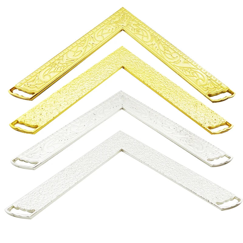 TC 2 Pcs/Set Compass and Square Masonic Etiquette Main Beautiful Lodge Tools in Gold/Silver Finely Gilt Metal Masonic Work Tools