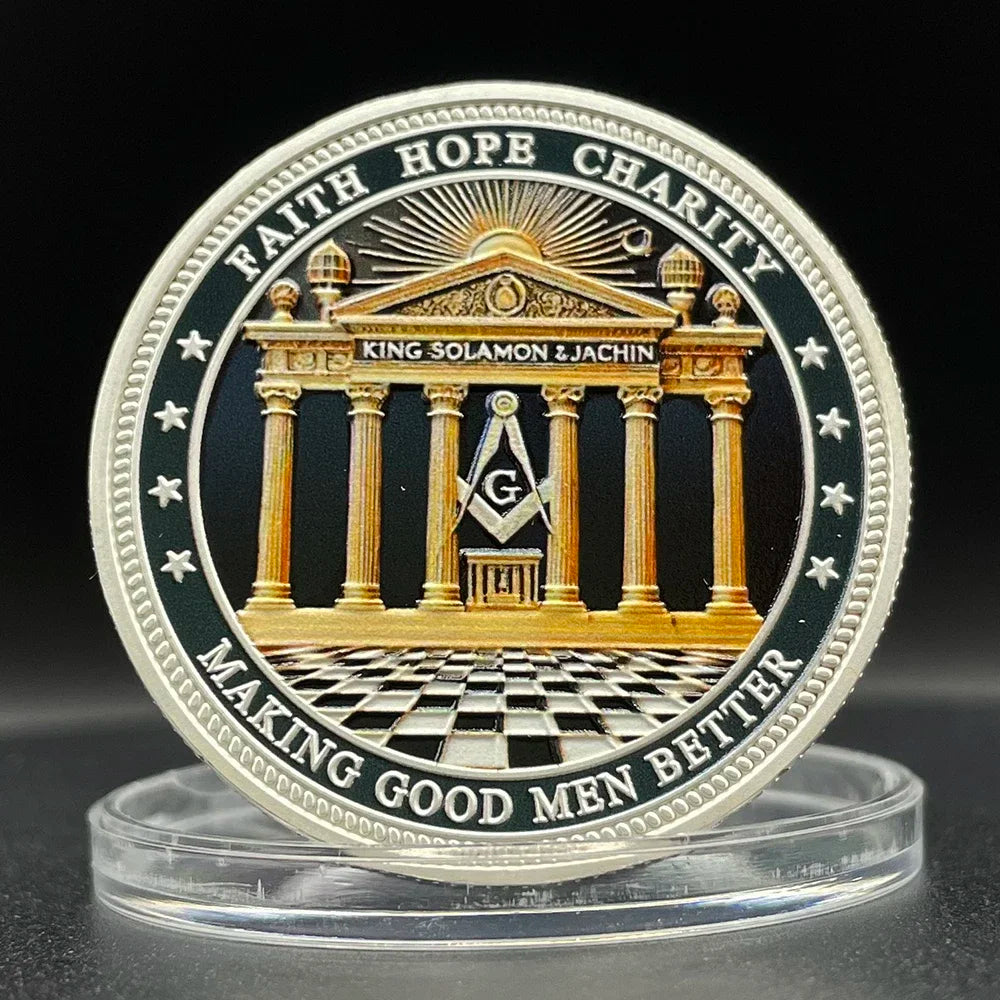 Masonic Freemasonry Silver Coin Collectibles Brotherhood The Eye of God Coin Making Good Men Better Commemorative Medal