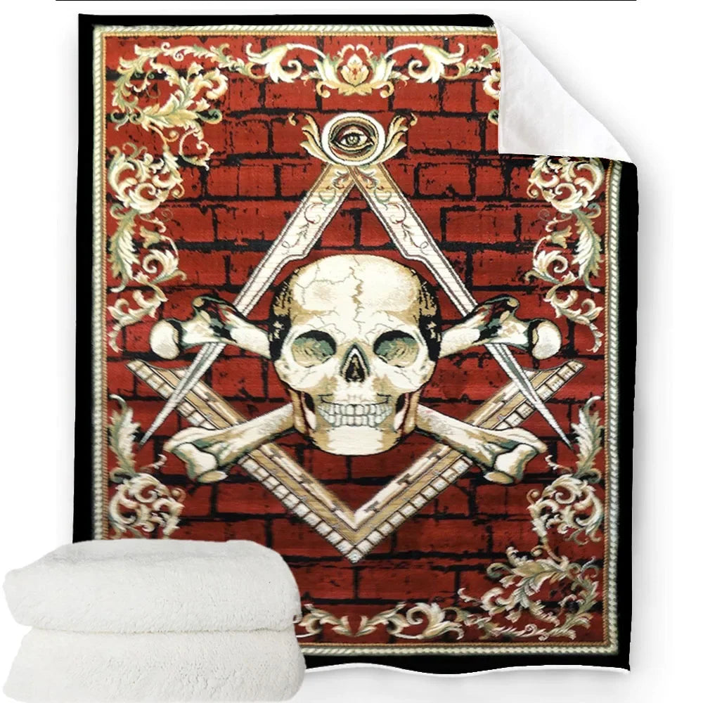 Creative Freemasonry Capital Community Blankets Masonic Lodge Soft Lightweight Thin Sheets Sofa Covers Hiking Warm Blankets.