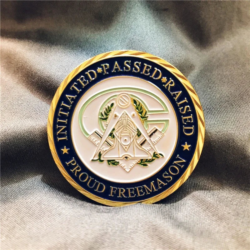 Masonic Brotherhood Challenge Coins All Seeing Eye Faith Hope Charity Proud Freemason Symbol Mason Collectibles for Brother Gift