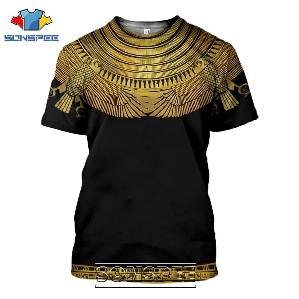 Summer 2024 Men's T-Shirt Casual 3D Printing Ancient Egypt Eye of Horus Egyptian Symbol T-Shirt Men's Women's Short Sleeve Plus