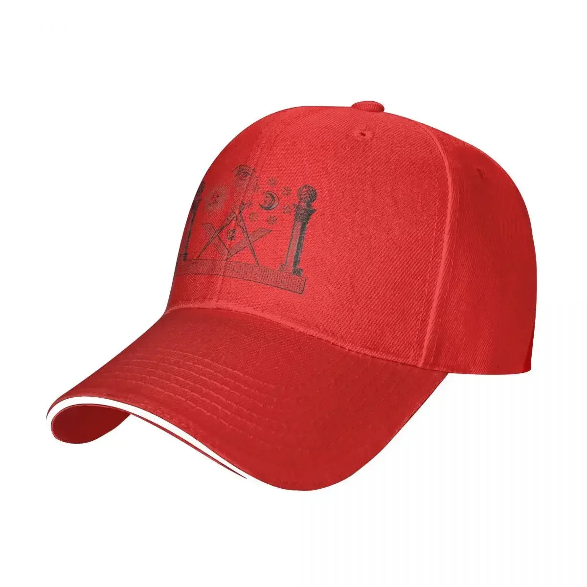 Symbols Of Masonry Freemasonry Baseball Caps Hip Hop Freemason Gold Square Compass Sandwich Cap Unisex Adjustable  Hat