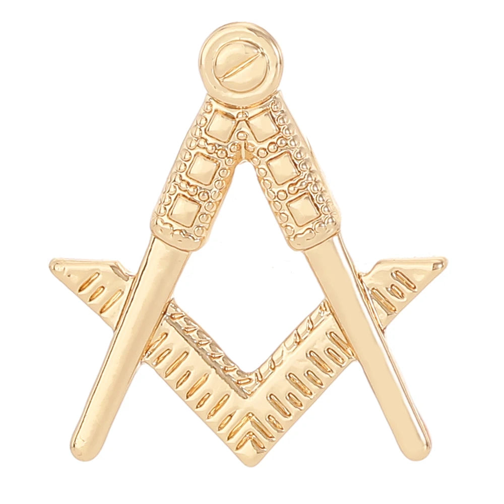 8 Styles Classic Masonic Symbols Design Enamel Pins Freemason Emblem Flag Shaped Golden Brooches