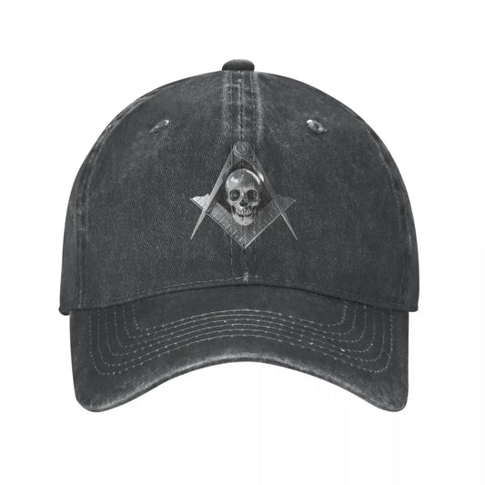 Ponytail Baseball Cap Adjustable Hats Freemason Skull Widows Son