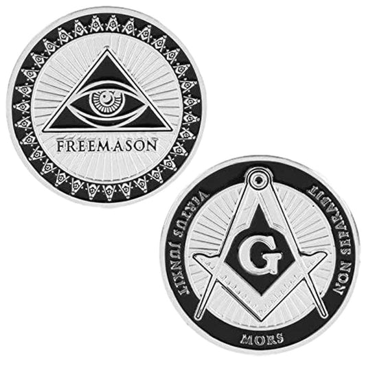 Freemason Masonic Ancient Black Silver Coin